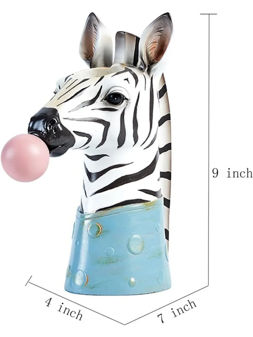 Creative Zebra Animal Head Vase for Home Decor - Blowing Bubbles Table Accent